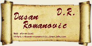 Dušan Romanović vizit kartica